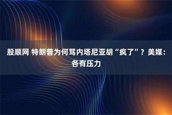 股顺网 特朗普为何骂内塔尼亚胡“疯了”？美媒：各有压力